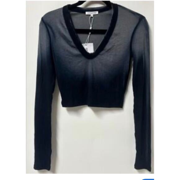 Cotton Citizen Verona V Neck Mid Top Black Ombre Womens Sz Large NWT Made In USA - Picture 3 of 13